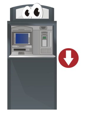 aşağı ok ile komik Atm standı