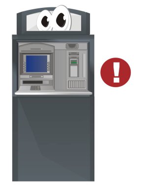 kırmızı ünlem işareti ile komik Atm standı