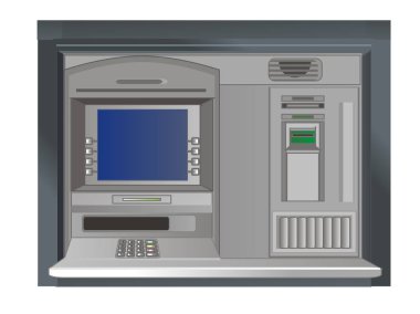 beyaz arka plan üzerinde Atm ekranı