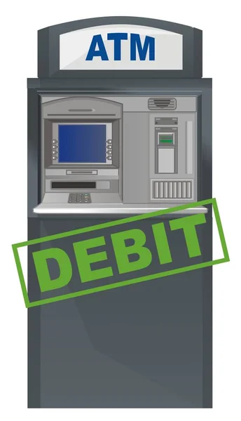 Ett Atm Stativ Med Debettryck — Stockfoto