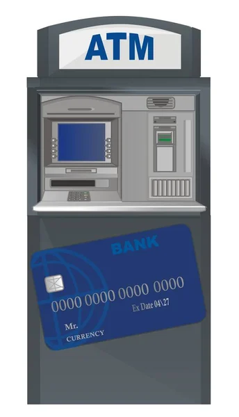 Ένα Ατμ Stand Τραπεζική Κάρτα — Φωτογραφία Αρχείου