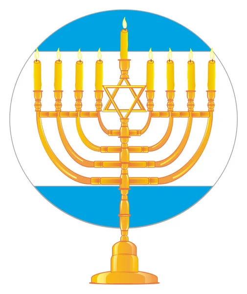 Ljus Semester Hanukkah Och Ljusstake Med Ljus — Stockfoto