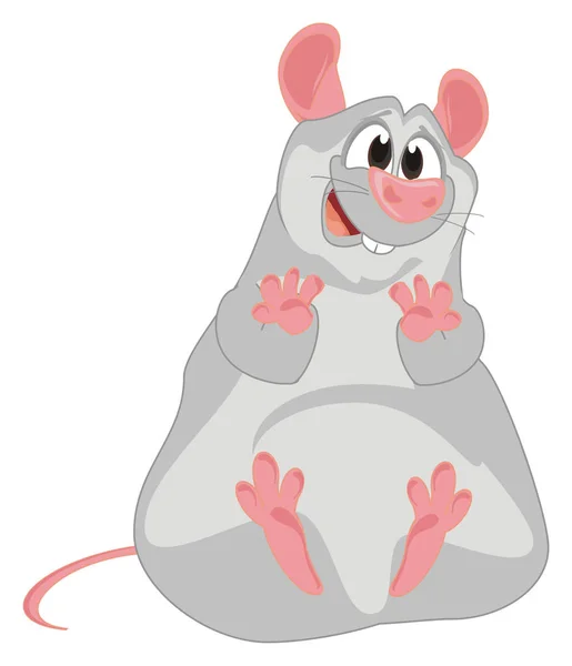 Pazzo Grasso Mouse Sedersi — Foto Stock