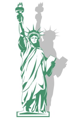 özgürlük yeşil heykeli ve gri gölge