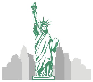 özgürlük ve gri şehir heykeli