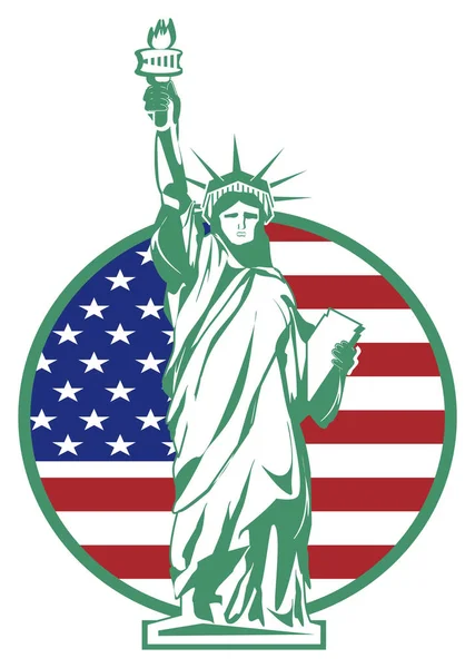 Flag Usa Statue Liberty — Stock Photo, Image