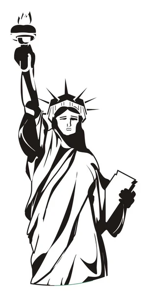 Black White Statue Liberty — Stock Photo, Image
