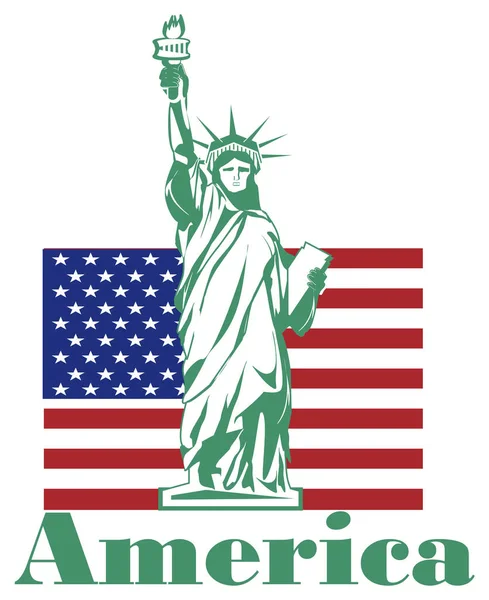 American flag and statue of liberty — Stock Image American Flag Statue Liberty Stock Picture