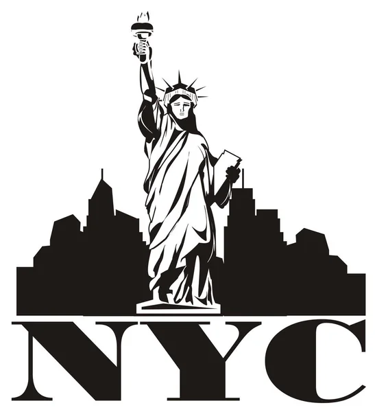 Welcome to NYC and statue of liberty — Stock Image Welcome Nyc Statue Liberty Stock Image