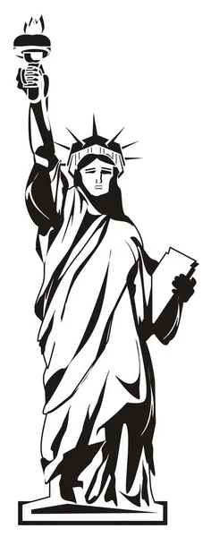 Black and white statue of liberty on a white background — Stock Image Black White Statue Liberty White Background Royalty Free Stock Photos