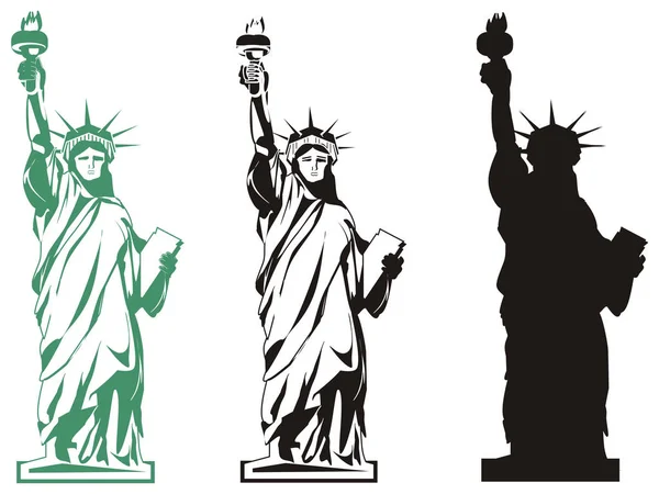 Three different statues of liberty — Stock Image Three Different Statues Liberty Royalty Free Stock Photos