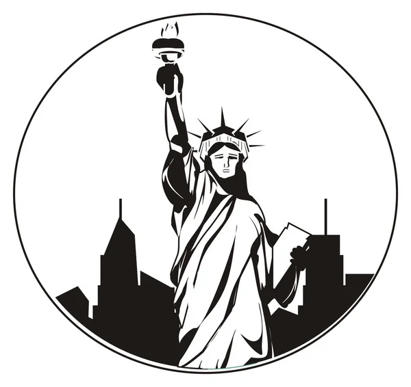Round not colored statue of liberty — Stock Image Colored Statue Liberty Royalty Free Stock Photos