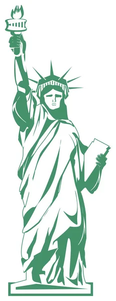 Zielona Biała Statua Wolności — Zdjęcie stockowe