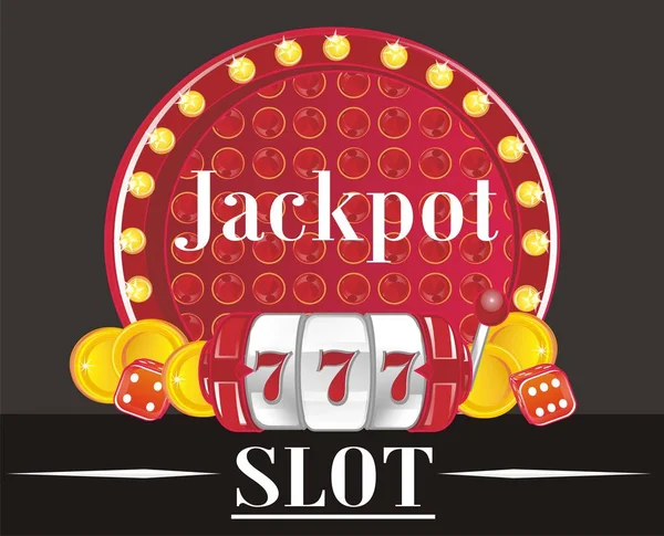 slot and jackpot on a black background