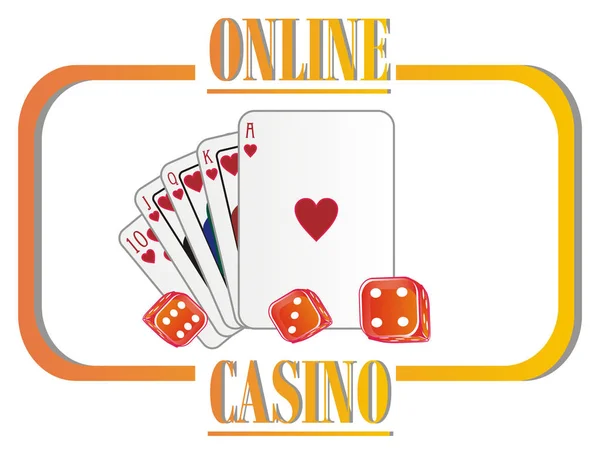 Casino Online Kartları Zar — Stok fotoğraf