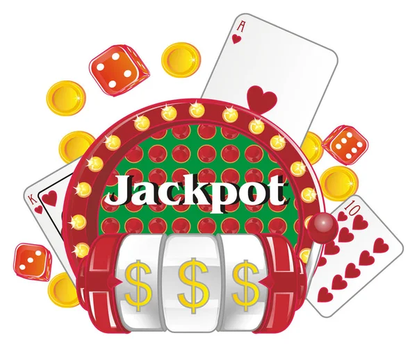 Jackpot Muchas Señales Rojas Doradas — Foto de Stock