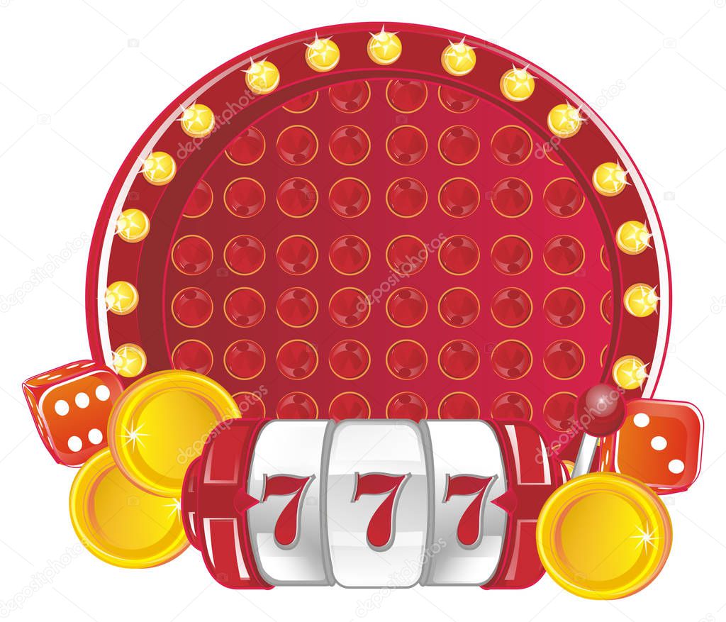 casino banner with slot and tools