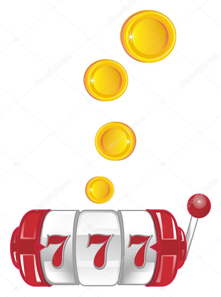 red slot with yellow coins