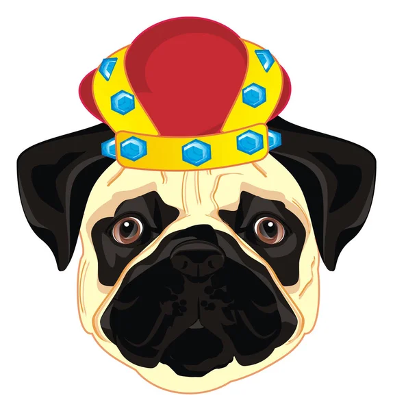 Face Pug Gold Crown — Darmowe zdjęcie stockowe