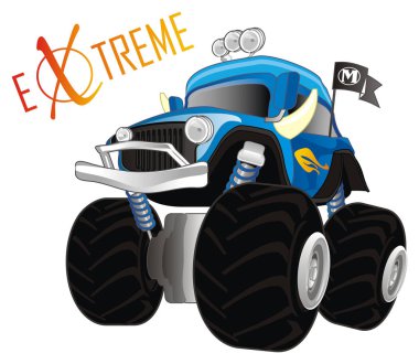 Mavi canavar kamyon ve kelime