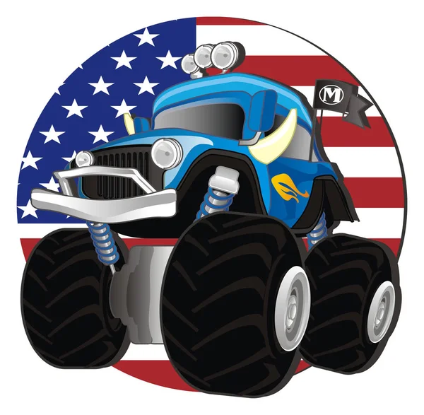 monster truck and American flag