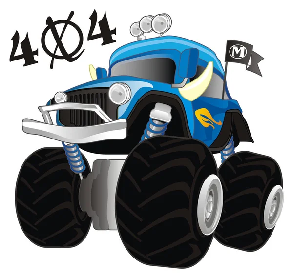 Blauw Monster Truck Met Teken — Stockfoto