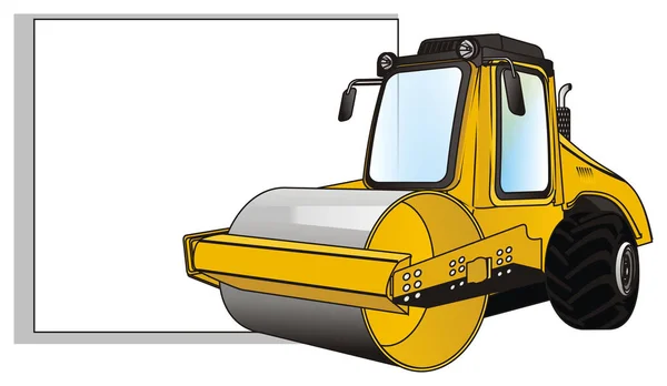 Yellow Road Roller Clean Paper — Stock Photo, Image
