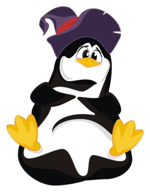 Penguen büyük Cadılar Bayramı şapkası