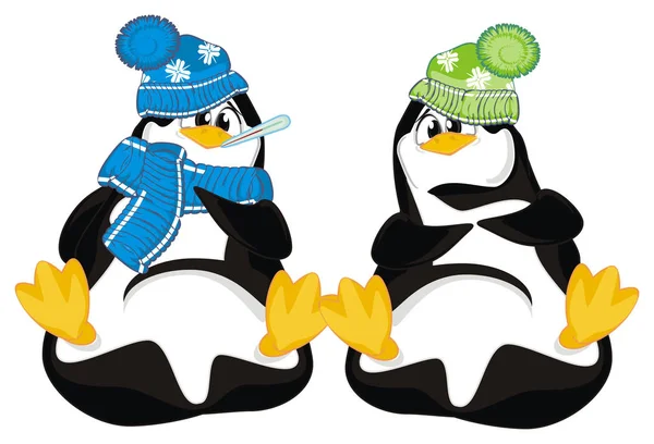 Heureux Malades Pingouins Chapeaux — Photo