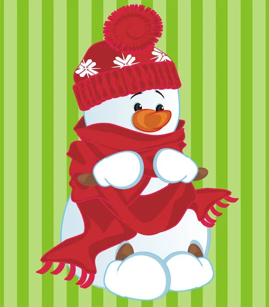 Sneeuwpop Muts Sjaal — Stockfoto