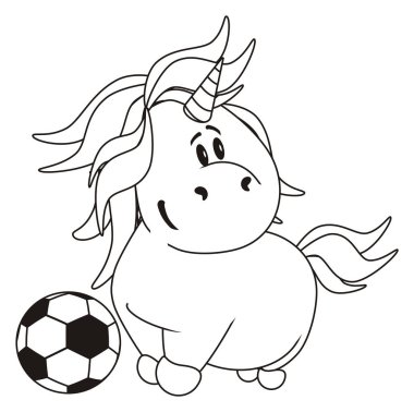 Mutlu tek boynuzlu atı futbol topuyla boyamak