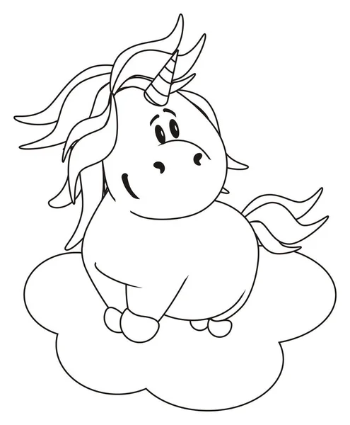 coloring unicorn stand top on cloud