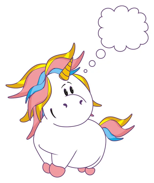 funny unicorn stand and think