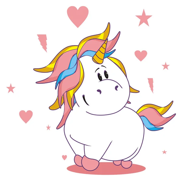 Unicorn Fericit Multe Semne Roz — Fotografie, imagine de stoc