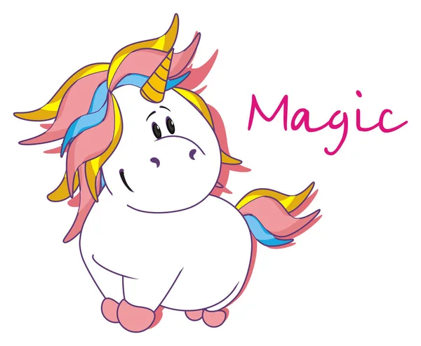 Zâmbind Unicorn Litere Roz Magie — Fotografie, imagine de stoc