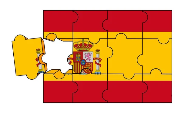Много Монет Флаге Испании — стоковое фото