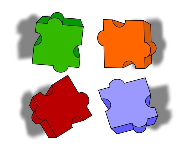 Saubere Und Farbige Puzzleteile — Stockfoto