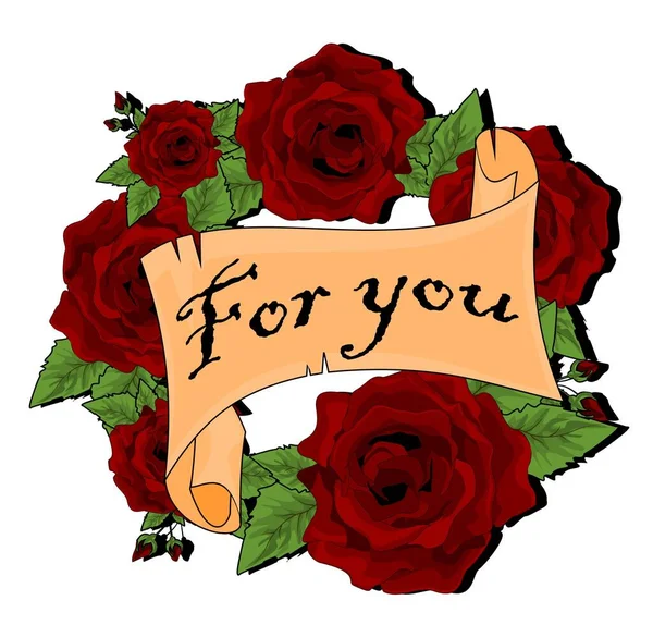 Bouquet Roses Rouges Est Pour Vous — Photo