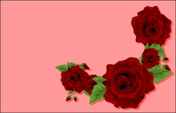 红玫瑰花束 粉红色的纸 — 图库照片