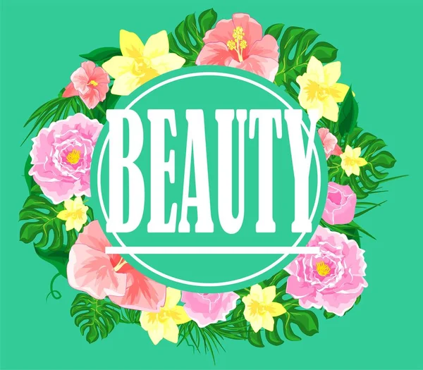 Çiçekli Kart Kelime Güzelliği — Stok fotoğraf