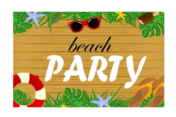 Beach Party Και Σύμβολα Του Καλοκαιριού — Φωτογραφία Αρχείου