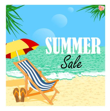 Tatil ve yaz satışının sembolleri