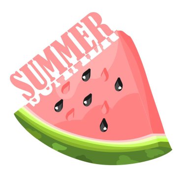 pembe karpuz dilimi ve kelime yazı