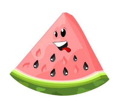 Gülümseyen pembe karpuz dilimi 