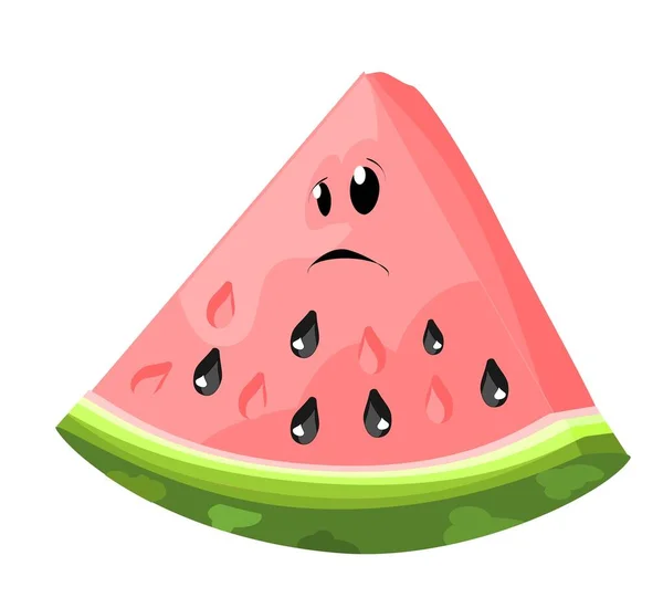 Droevig Roze Plakje Watermeloen — Stockfoto