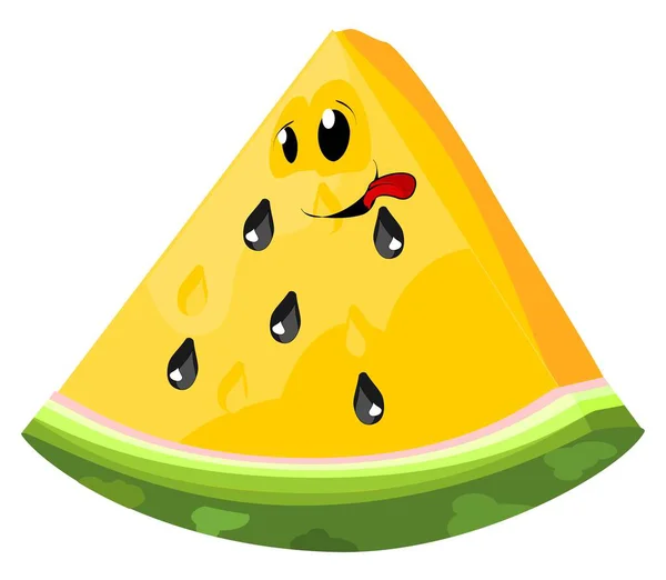 Funny Yellow Slice Watermelon — Stock Photo, Image