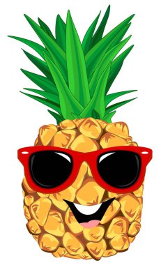 Siyah güneş gözlüklü mutlu ananas