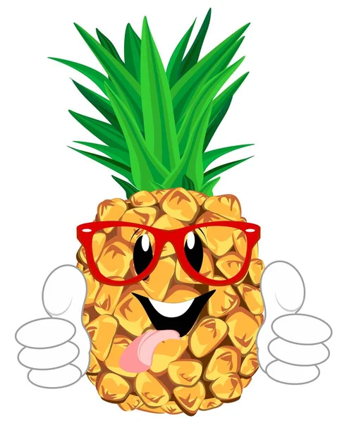 Glimlachend Ananas Show Gebaar Cool — Stockfoto