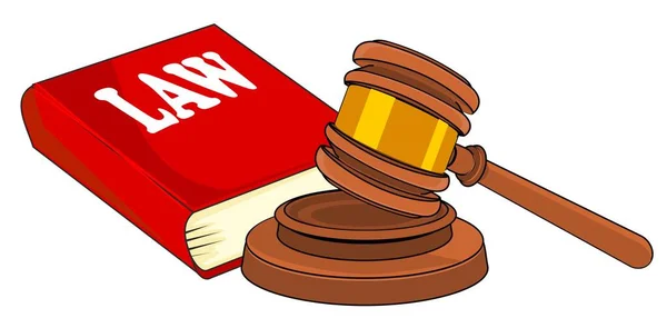 Law Book Gavel Judge — Stock Photo, Image