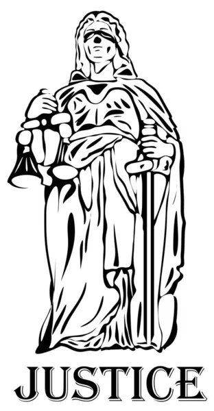 Black White Statue Themis — Stock Photo, Image